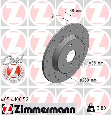 Disque de frein ZIMMERMANN 405.4100.52