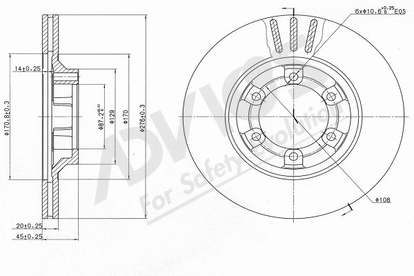 Disque de frein ADVICS-SEA D6F278