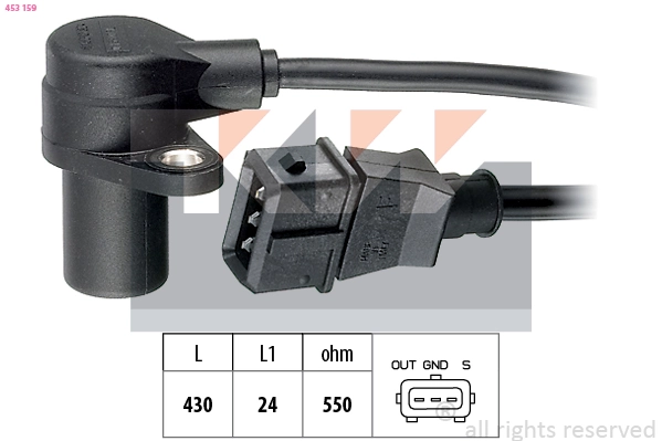Capteur, vitesse de rotation du moteur KW 453 159