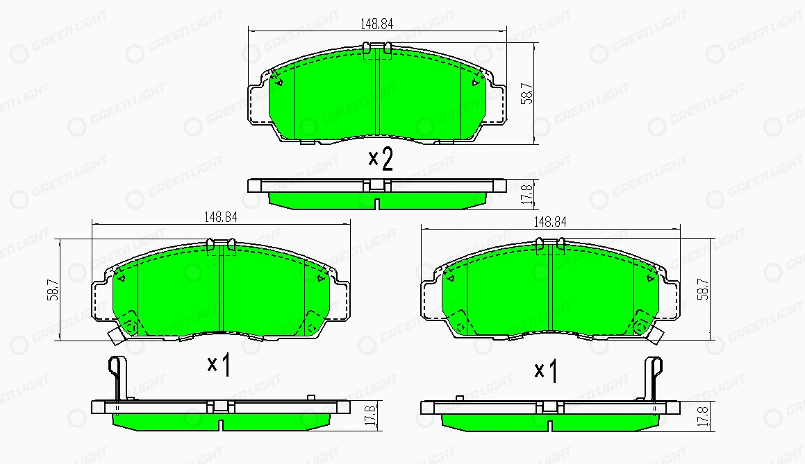 Kit de plaquettes de frein, frein à disque Automotive Adriado GLBP0350
