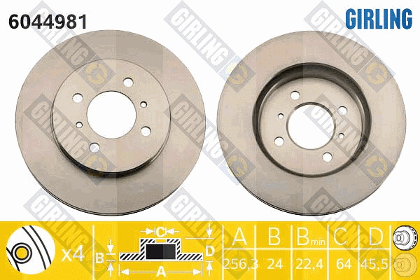 Disque de frein GIRLING 6044981