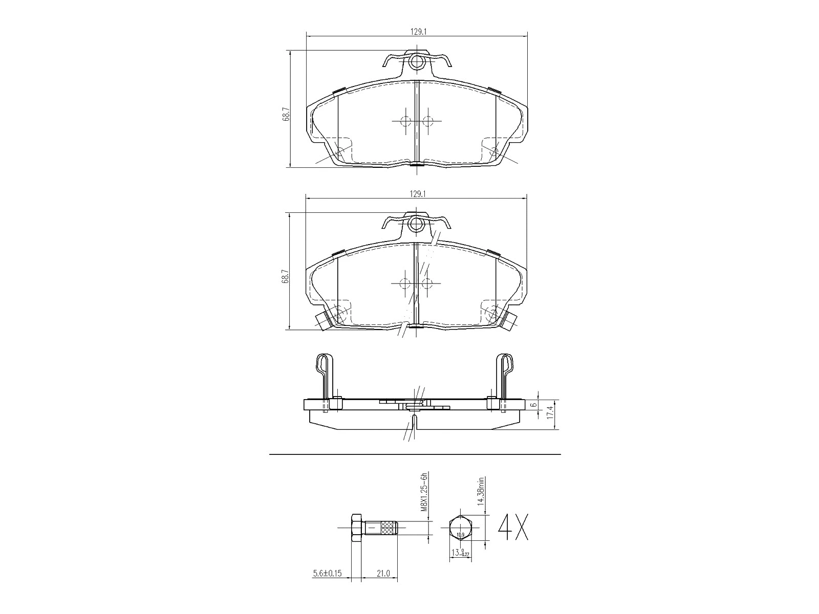 Kit de plaquettes de frein, frein à disque A.Z. Meisterteile AZMT-44-022-1374