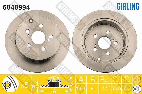 Disque de frein GIRLING 6048994