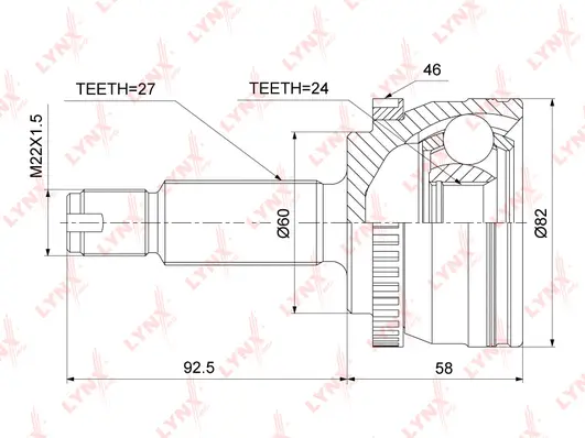 Jeu de joints, arbre de transmission LYNXAUTO CO-3880A
