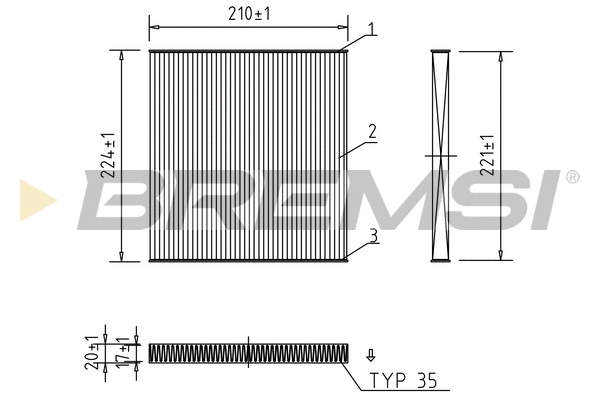 Filtre, air de l'habitacle BREMSI FC0445
