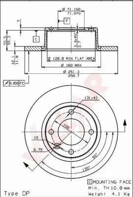 Disque de frein VILLAR 628.1420