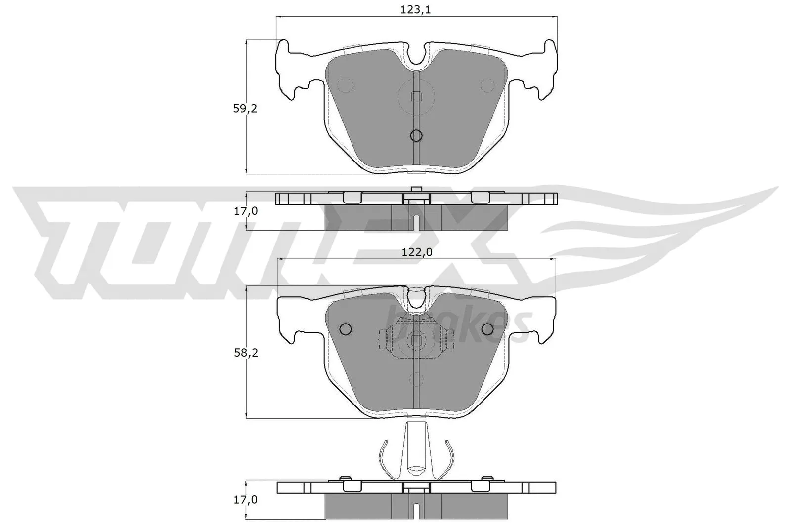 Kit de plaquettes de frein, frein à disque TOMEX Brakes TX 13-26