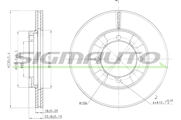 Disque de frein SIGMAUTO DBA692V