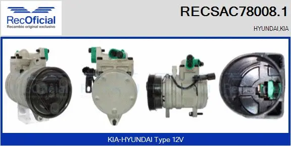 Compresseur, climatisation RECOFICIAL RECSAC78008.1