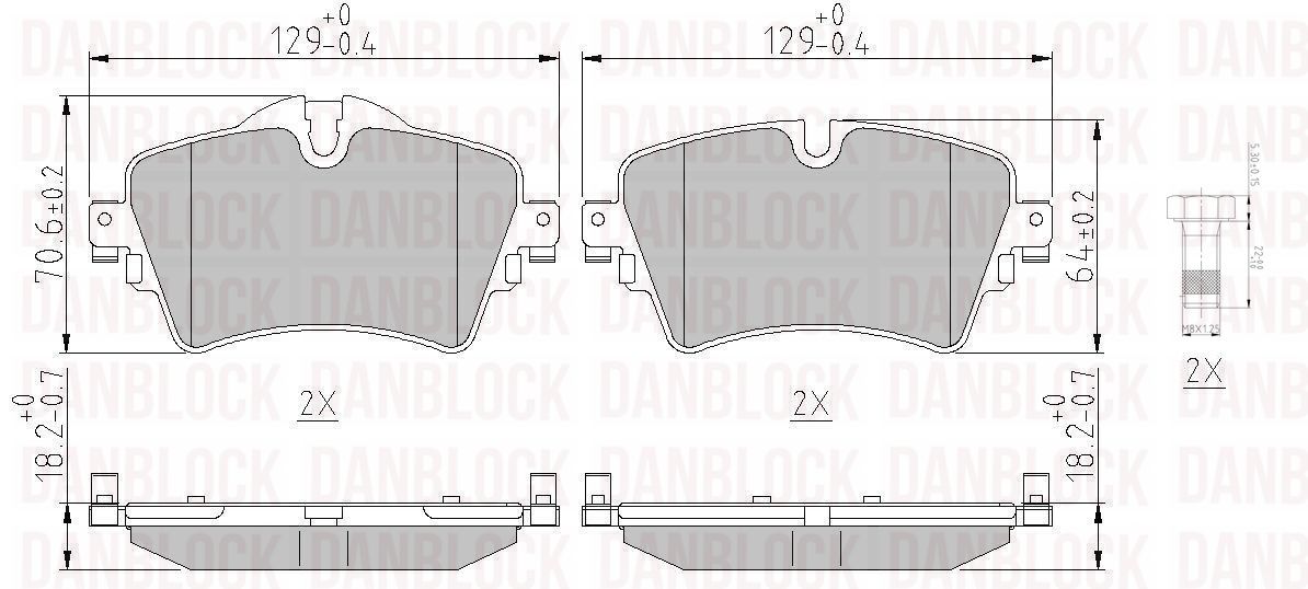Kit de plaquettes de frein, frein à disque DANBLOCK DB 511196
