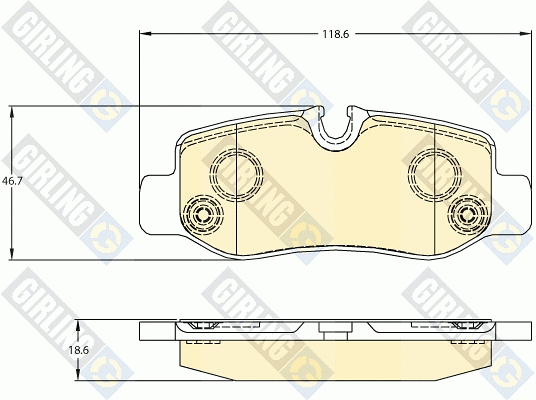 Kit de plaquettes de frein, frein à disque GIRLING 6121024