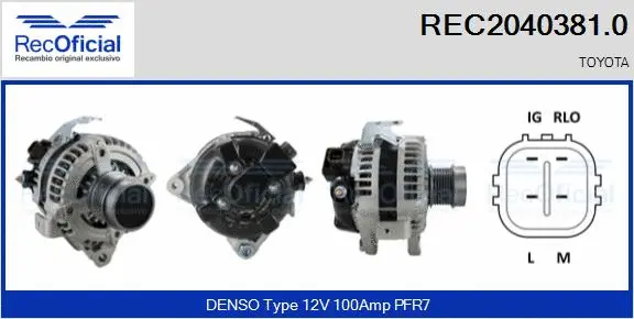 Alternateur RECOFICIAL REC2040381.0