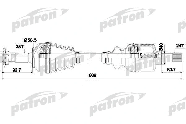 Arbre de transmission PATRON PDS0225
