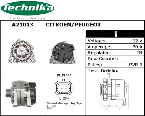 Alternateur Technika A21013