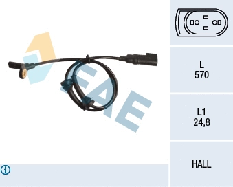 Capteur, vitesse de roue FAE 78151