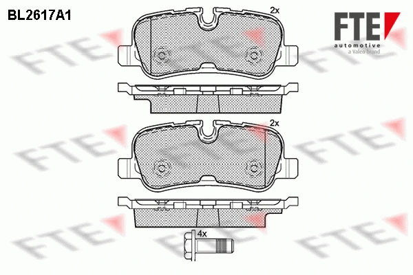 Kit de plaquettes de frein, frein à disque FTE 9010865