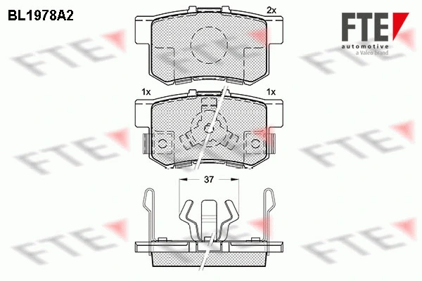 Kit de plaquettes de frein, frein à disque FTE 9010568