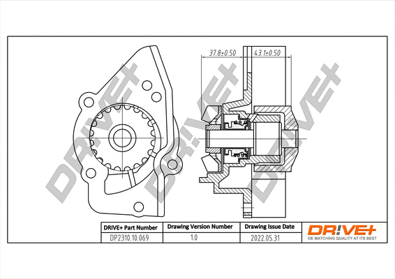 Pompe à eau, refroidissement du moteur Dr!ve+ DP2310.10.069