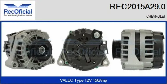 Alternateur RECOFICIAL REC2015A29.0
