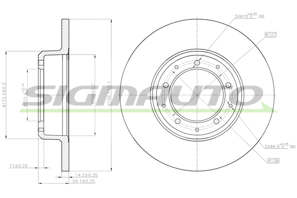 Disque de frein SIGMAUTO DBC083S