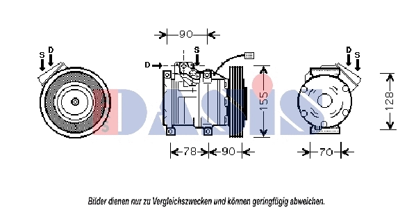 Compresseur, climatisation AKS DASIS 851386N