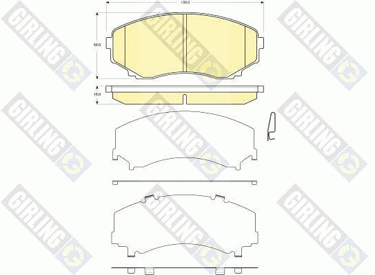 Kit de plaquettes de frein, frein à disque GIRLING 6133269