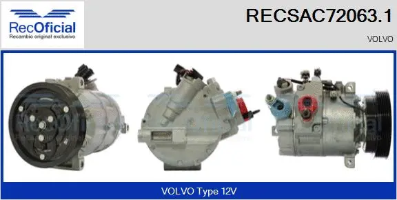 Compresseur, climatisation RECOFICIAL RECSAC72063.1