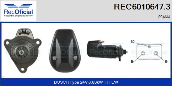 Démarreur RECOFICIAL REC6010647.3