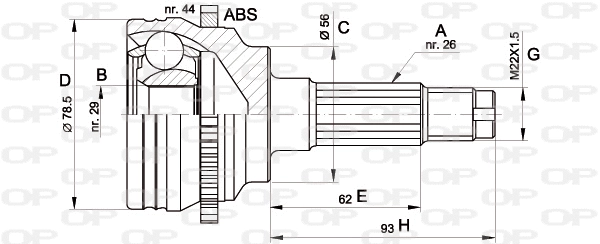 Jeu de joints, arbre de transmission OPEN PARTS CVJ5489.10
