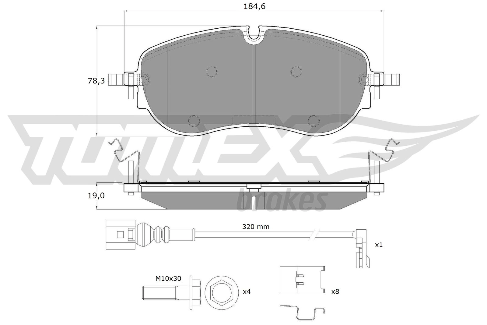 Kit de plaquettes de frein, frein à disque TOMEX Brakes TX 60-00