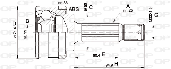Jeu de joints, arbre de transmission OPEN PARTS CVJ5393.10