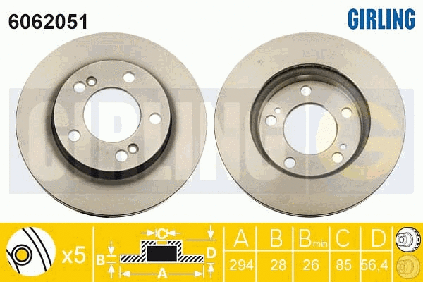 Disque de frein GIRLING 6062051
