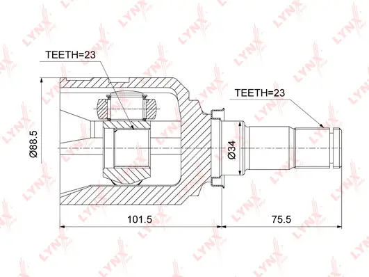 Jeu de joints, arbre de transmission LYNXAUTO CI-3719