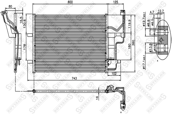 Condenseur, climatisation STELLOX 10-45118-SX