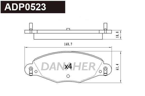 Kit de plaquettes de frein, frein à disque DANAHER ADP0523