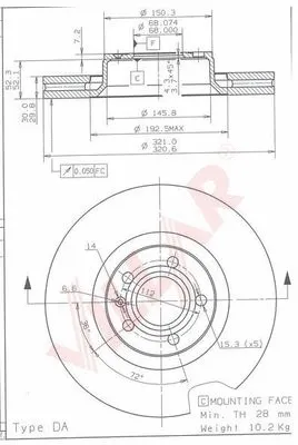 Disque de frein VILLAR 628.1827
