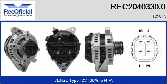 Alternateur RECOFICIAL REC2040330.0