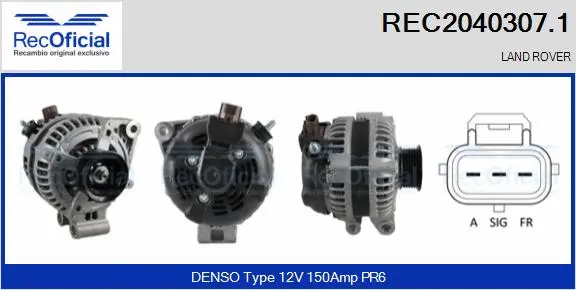 Alternateur RECOFICIAL REC2040307.1