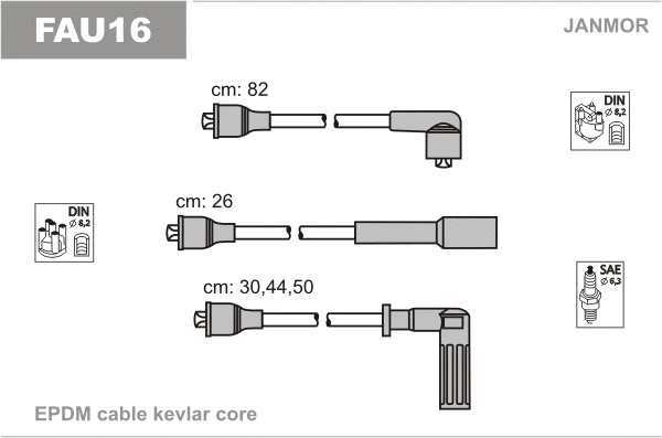 Kit de câbles d'allumage JANMOR FAU16