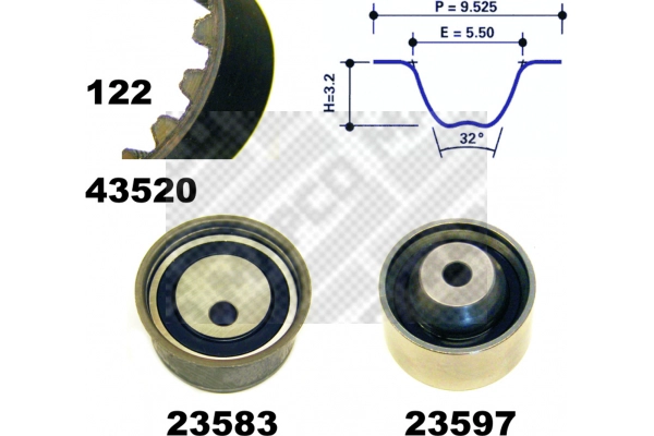 Kit de courroie crantée MAPCO 23520