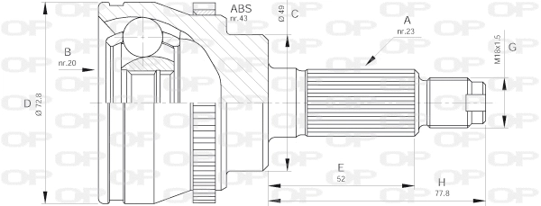 Jeu de joints, arbre de transmission OPEN PARTS CVJ5381.10