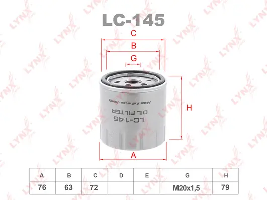 Filtre à huile LYNXAUTO LC-145