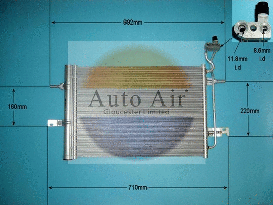 Condenseur, climatisation AUTO AIR GLOUCESTER 16-9811
