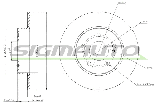 Disque de frein SIGMAUTO DBB110S