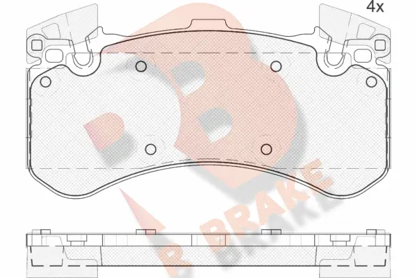 Kit de plaquettes de frein, frein à disque R BRAKE RB2070