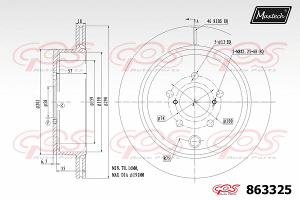 Disque de frein MAXTECH 863325