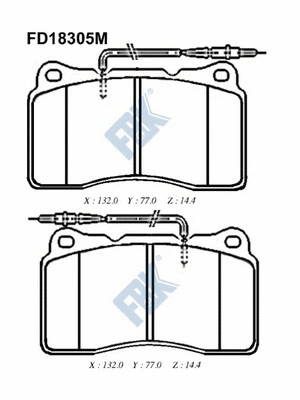 Kit de plaquettes de frein, frein à disque FBK FD18305M