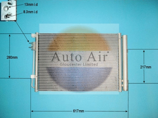 Condenseur, climatisation AUTO AIR GLOUCESTER 16-9634
