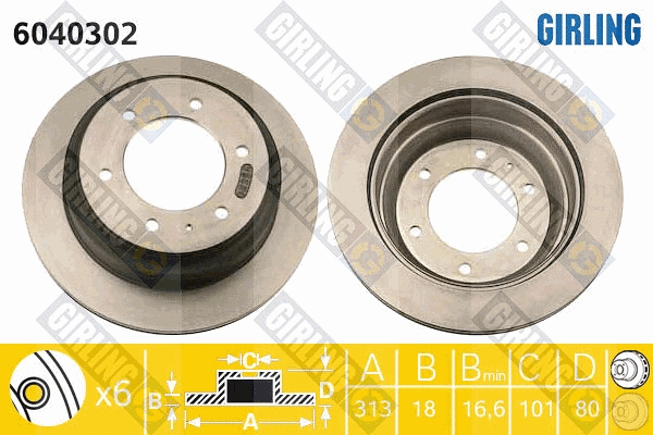 Disque de frein GIRLING 6040302