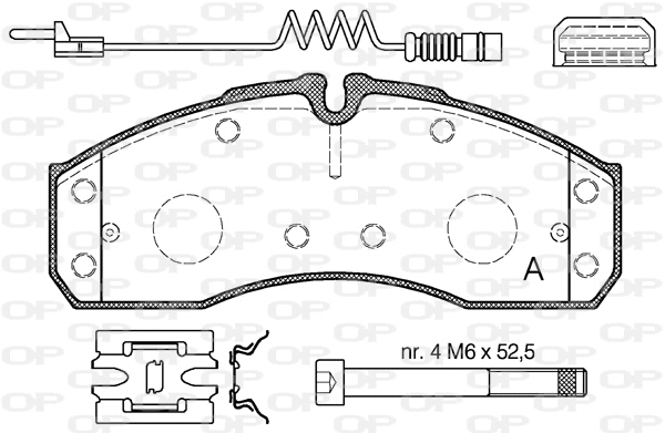 Kit de plaquettes de frein, frein à disque OPEN PARTS BPA0651.22